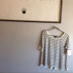 Striped short sleeve top
